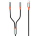 Переходник USB-C to 2x3.5mm F 1.0m NB-R269B black XO (NB-R269B.black)