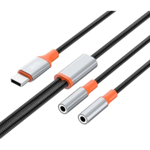 Переходник USB-C to 2x3.5mm F 1.0m NB-R269B black XO (NB-R269B.black)