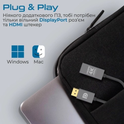 Переходник DisplayPort to HDMI Promate (medialink-dp.black)