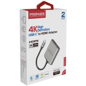 Переходник USB-C to 2xHDMI 4K Promate (medialink-h2.grey)