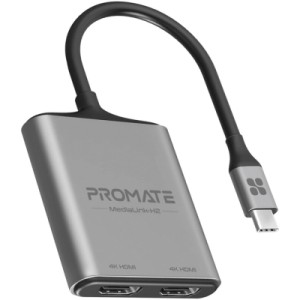 Переходник USB-C to 2xHDMI 4K Promate (medialink-h2.grey)