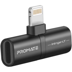 Переходник Lightning M to 2xLightning F Audiо + Charge Promate (ihinge-lt.black)
