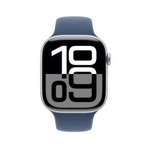 Смарт-годинник Apple Watch Series 10 GPS + Cellular 42mm Silver Aluminium Case with Denim Sport Band - S/M (MWX33QH/A)