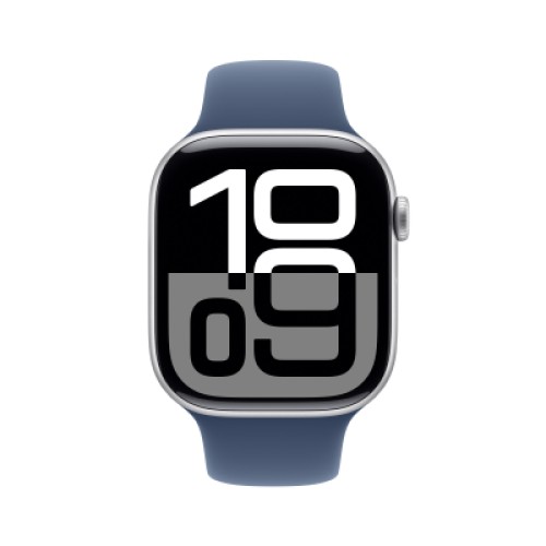 Смарт-часы Apple Watch Series 10 GPS + Cellular 42mm Silver Aluminium Case with Denim Sport Band - S/M (MWX33QH/A)