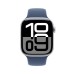 Смарт-часы Apple Watch Series 10 GPS + Cellular 42mm Silver Aluminium Case with Denim Sport Band - S/M (MWX33QH/A)