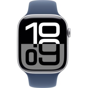 Смарт-годинник Apple Watch Series 10 GPS + Cellular 46mm Silver Aluminium Case with Denim Sport Band - S/M (MWY03QH/A)