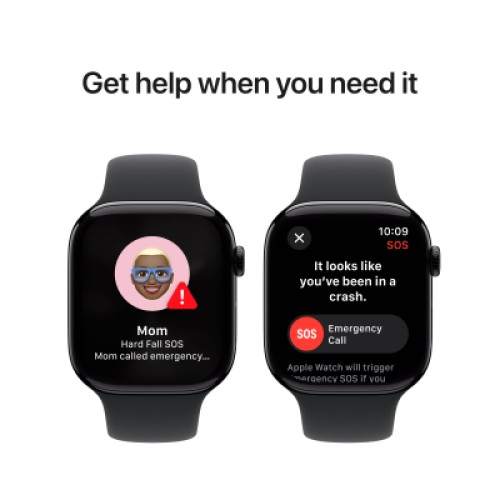 Смарт-часы Apple Watch Series 10 GPS + Cellular 46mm Jet Black Aluminium Case with Black Sport Band - S/M (MWY33QH/A)