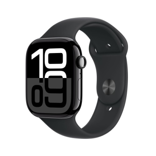 Смарт-часы Apple Watch Series 10 GPS + Cellular 46mm Jet Black Aluminium Case with Black Sport Band - S/M (MWY33QH/A)