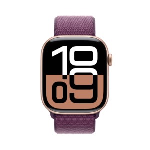 Смарт-годинник Apple Watch Series 10 GPS + Cellular 46mm Rose Gold Aluminium Case with Plum Sport Loop (MWY83QH/A)