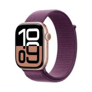 Смарт-годинник Apple Watch Series 10 GPS + Cellular 46mm Rose Gold Aluminium Case with Plum Sport Loop (MWY83QH/A)
