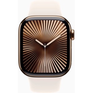 Смарт-часы Apple Watch Series 10 GPS + Cellular 42mm Gold Titanium Case with Starlight Sport Band - M/L (MX073QH/A)