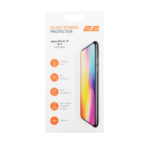 Стекло защитное 2E Apple iPhone 16 2.5D FCFG black (2E-IP-16.-6.1-SMFCFG-BB)
