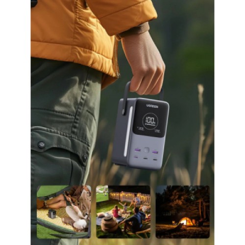 Батарея универсальная Ugreen 48000mAh 300W PD/3.1, зарядка 140W, Led лампа (25286)
