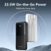 Батарея универсальная Vention 10000mAh 22.5W 3A PD, Built-in USB-C+Lightning Cables, White (FHOW0)