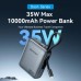 Батарея универсальная Vention 10000mAh 35W 3A PD, Type-C in/out, Built-in USB-C Cable, LED Display,Gray (FHEH0)
