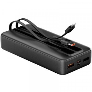 Батарея універсальна Vention 20000mAh 22.5W 3A PD, Built-in USB-C+Lightning Cables, Black (FHPB0)