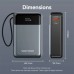 Батарея универсальная Vention 20000mAh 65W 3A PD, QC/3.0, USB-A, Type-C OUT, with Built-in USB-C Cable, LED Display (FHYB0)
