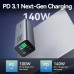 Батарея универсальная Vention 27000mAh 140W 5A PD, QC/3.0, 2xUSB-C, USB-A, LED Display, Gray (FHVH0)