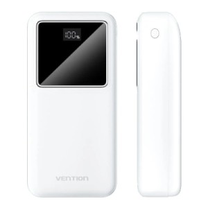 Батарея универсальная Vention 30000mAh 22.5W 3A, PD, QC/3.0, LED Display, White (FHMW0)