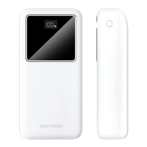 Батарея универсальная Vention 30000mAh 22.5W 3A, PD, QC/3.0, LED Display, White (FHMW0)