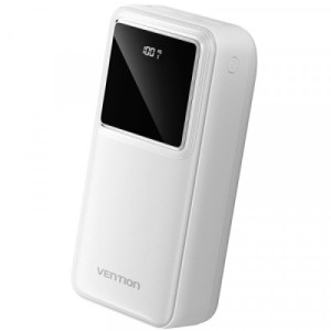 Батарея универсальная Vention 30000mAh 22.5W 3A, PD, QC/3.0, LED Display, White (FHMW0)