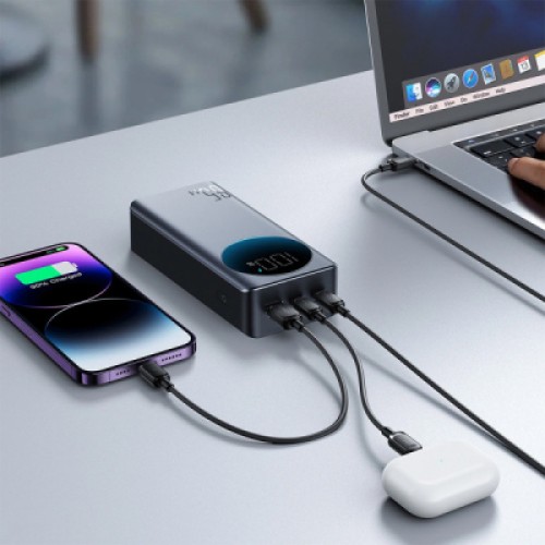 Батарея универсальная JOYROOM 30000mAh 65W PD, QC/3.0, USB-A, 2xUSB-C In/Out, Black (JR-PBF05)