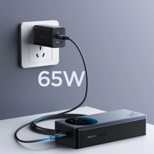 Батарея универсальная JOYROOM 30000mAh 65W PD, QC/3.0, USB-A, 2xUSB-C In/Out, Black (JR-PBF05)