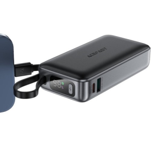 Батарея универсальная Acefast 10000mAh 30W PD, USB-C witch cable, USB-A, Li-Pol, M7 Black (6974316283379)
