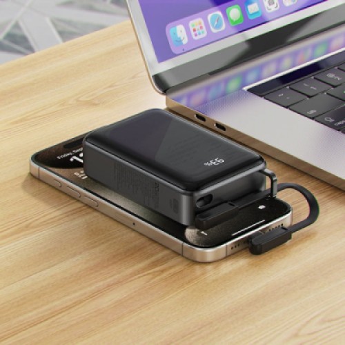 Батарея универсальная Acefast 20000mAh 67W PD/3.0, 20В/3.35A Type-C, USB-A, with cable, Li-ion M4 Black (6974316282723)