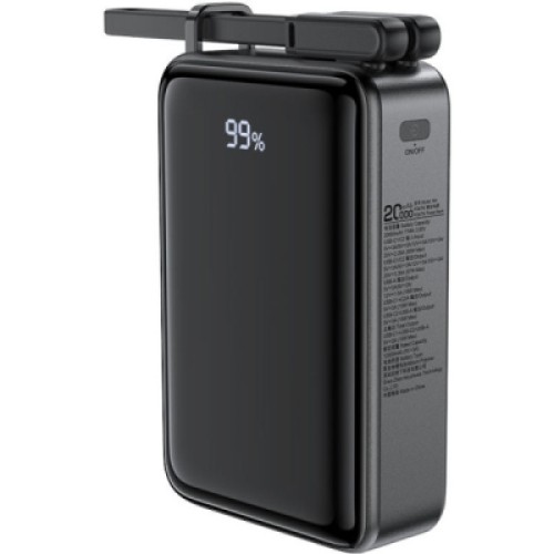 Батарея универсальная Acefast 20000mAh 67W PD/3.0, 20В/3.35A Type-C, USB-A, with cable, Li-ion M4 Black (6974316282723)