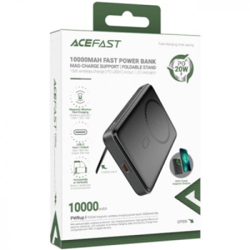 Батарея универсальная Acefast Magnetic Wireless 10000mAh 20W PD, QC/3.0, QI 20W, M6 Black (6974316282600)