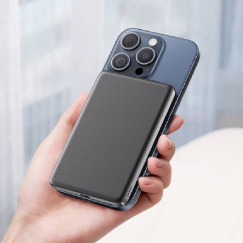 Батарея универсальная Acefast Magnetic Wireless 5000mAh 18W PD, QC/3.0, QI 7.5W, ультра тонкий, M8 Bllack (6974316283386)