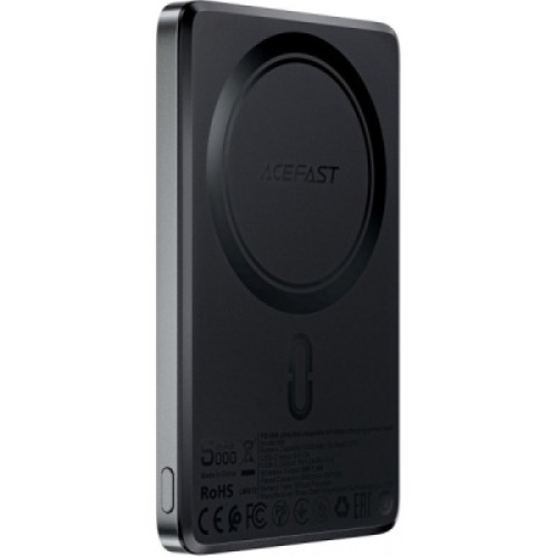 Батарея универсальная Acefast Magnetic Wireless 5000mAh 18W PD, QC/3.0, QI 7.5W, ультра тонкий, M8 Bllack (6974316283386)