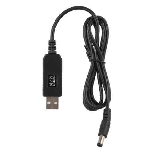 Кабель питания Кабель USB-A > DC 5.5х2.5мм живлення 2Е 1м, 12В/1A, чорний 2E (2E-CCAD12-BK)