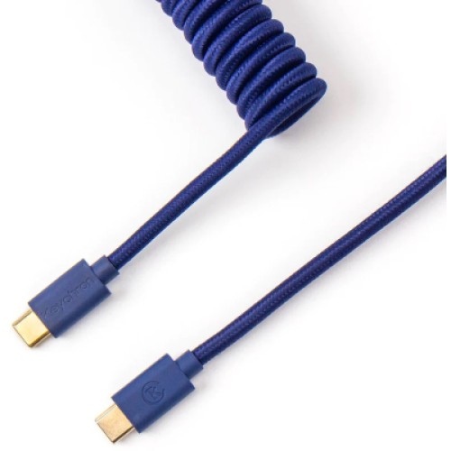 Дата кабель USB 2.0 AM to USB-C 1.36m Coiled blue Keychron (CABL_KEYCHRON)