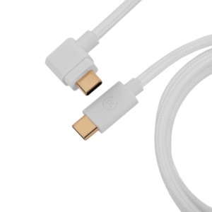 Дата кабель USB-C + USB A to USB-C 1.36m Coiled Angled Aviator white Keychron (CAB9_KEYCHRON)