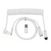 Дата кабель USB-C + USB A to USB-C 1.36m Coiled Angled Aviator white Keychron (CAB9_KEYCHRON)
