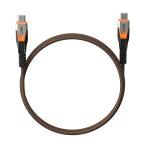 Дата кабель USB-C to USB-C 0.75m v3.2 240W Rugged double braided nylon black+orange UAG (9B4415114097)