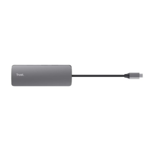 Концентратор Trust USB-C 8-in1 1xUSB-А 3.2/USB-A 2.0/2xUSB-С/HDMI/Ehernet/SD/microSD aluminium 0.15m grey (25672_TRUST)