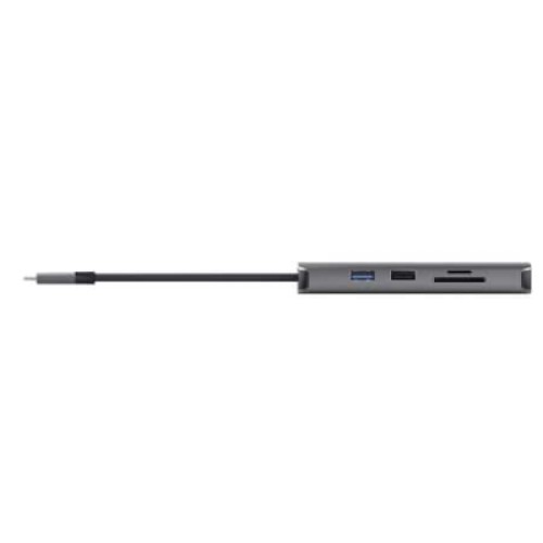 Концентратор Trust USB-C 8-in1 1xUSB-А 3.2/USB-A 2.0/2xUSB-С/HDMI/Ehernet/SD/microSD aluminium 0.15m grey (25672_TRUST)