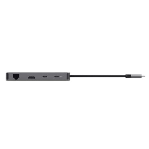 Концентратор Trust USB-C 8-in1 1xUSB-А 3.2/USB-A 2.0/2xUSB-С/HDMI/Ehernet/SD/microSD aluminium 0.15m grey (25672_TRUST)