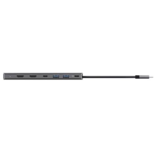 Концентратор Trust USB-C 7-in1 2xUSB-А 3.2/2xUSB-С/2xHDMI/DP aluminiu 0.16m grey (25661_TRUST)