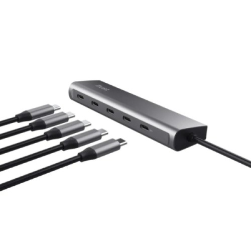 Концентратор Trust USB-C to 5xUSB-C aluminium 0.1m grey (25136_TRUST)