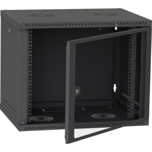 Шкаф настенный Ipcom 12U 19" 600x600 RAL9005 (СН-12U-06-06-ДС-1)