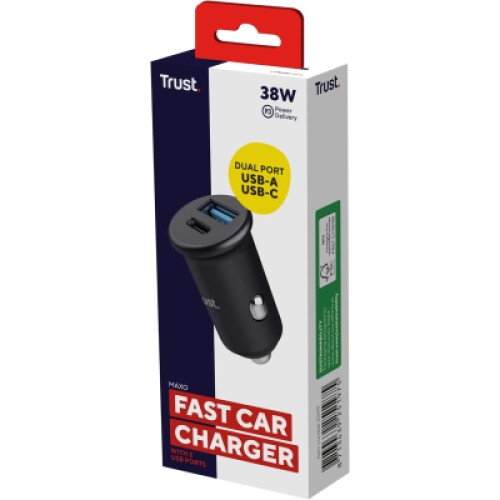 Зарядное устройство Trust USB-C PD25W + USB QC12W 37W Black (25197_TRUST)