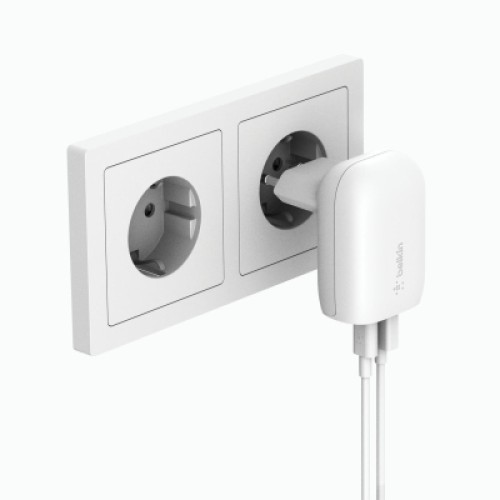 Зарядное устройство Belkin USB-C PD25W + USB QC12W 37W White (WCB007VFWH)