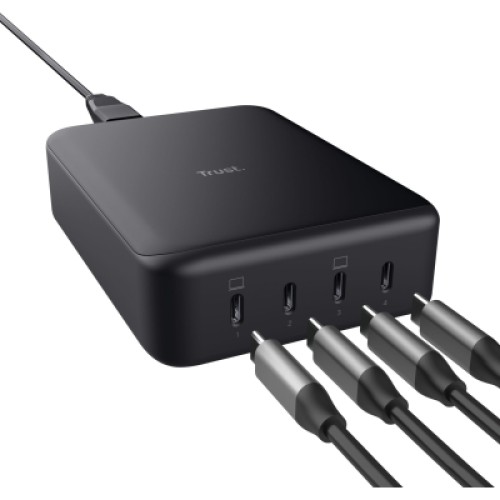 Зарядное устройство Trust Maxo 4xUSB-C PD240W GaN Black (25413_TRUST)