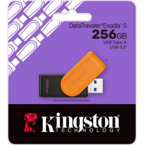 USB флеш накопитель Kingston 256GB DataTraveler Exodia S Black/Orange USB 3.2 (DTXS/256GB)