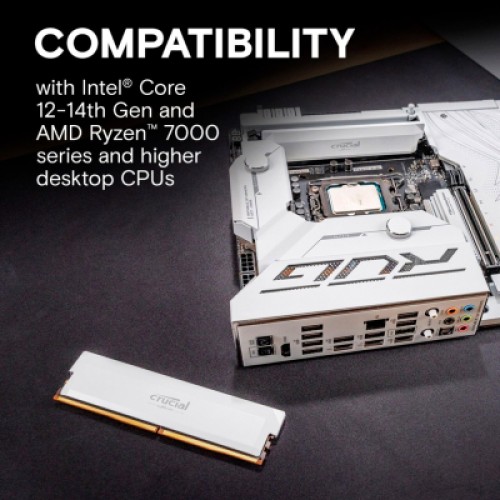 Модуль памяти для компьютера DDR5 16GB 6400 MHz Pro Overclocking White Micron (CP16G64C38U5W)