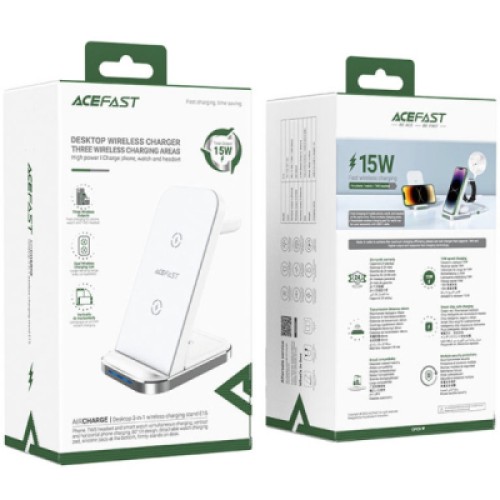 Зарядное устройство Acefast E15 Wireless QI 3in1 15W Black (6974316281986)